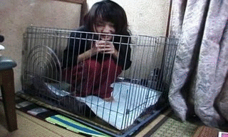 163276 - Human Pet in Cage Poop!