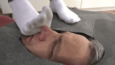 169214 - Slave's face under stinky socks and painful boots (small version)