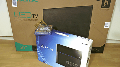 47120 - Brand new TV/Playstation 4/Game crushed completely