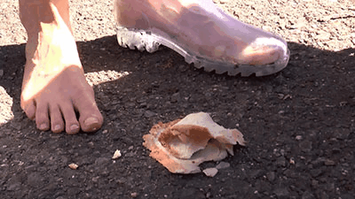 67969 - Sweat-soaked toast in see-through rubber boots