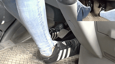 80471 - Pedal pumping and driving with Adidas sneakers