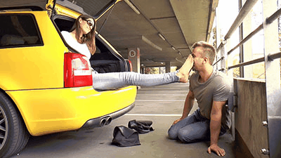 82698 - Boot licking and nylon smelling in the parking garage