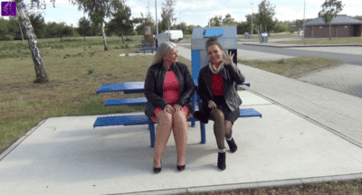 106556 - Extreme Public Outdoor Piss, by Priscilla and Rosella!