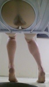 105942 - Mistress Lilly pantyhose shitting on toilet chair