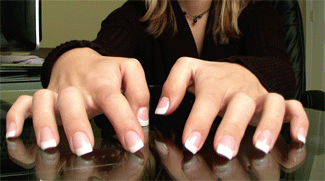 2263 - Manicured Fingers Glass Tapping