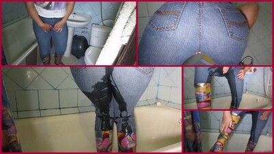 135316 - piss in jeans with rubber boots