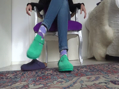 166021 - Socks and slippers show, cum on my socked feet