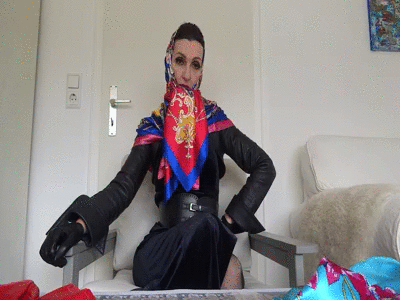 169285 - Scarf Queen: Cum on my satin scarf and lick it clean!