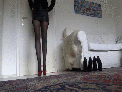 171695 - Perfect long legs and heels - Red platform heels