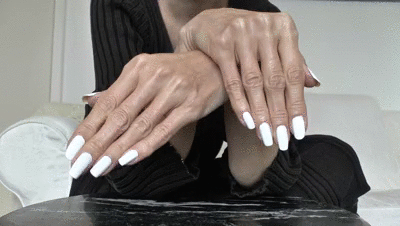 184547 - Beautiful hands - white long fingernails