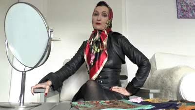 185103 - New satin headscarves fitting and you're on jerk-off duty in the headscarf!