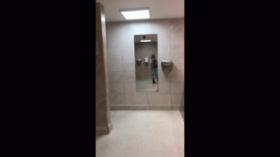 104776 - Peeing and Pussy Play in Public Toilet - Mobile Version