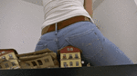 Model houses crushed under my sexy jeans ass