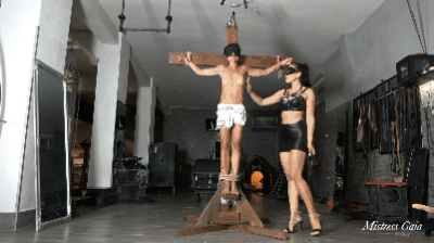 182851 - MISTRESS GAIA - CRUCIFIED AND WHIPPED - HD
