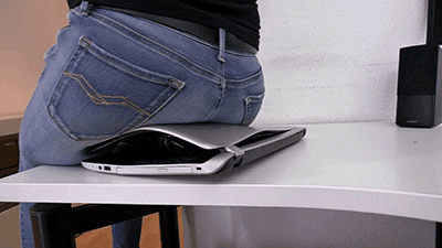 130613 - Crushing your laptop under ass and heels