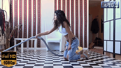 113487 - Cute Latina Vacuuming - Fernanda