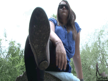 53362 - Stinky ballet shoes and feet cleaning at the riverside - Full Clip / HD