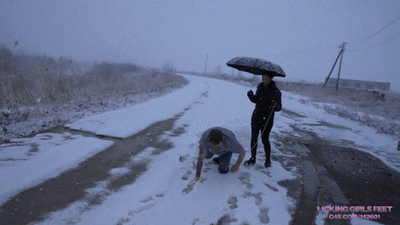 180646 - JANE and RADA - Snowfall, fresh air and stupid idiot for humiliation (4K)