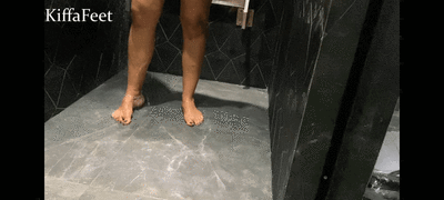 165416 - Goddess Kiffa - Trampling foot slave while take shower - Bath rug - TRAMPLING - FOOT WORSHIP - FOOT DOMINATION - HUMILIATION - AMATEUR - FOOT
