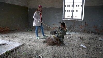 170372 - humiliation of a little slut on a dirty construction site