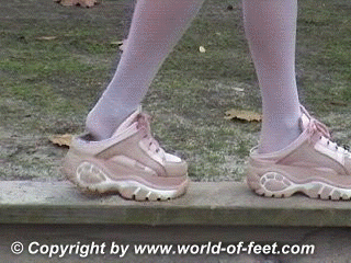 6543 - Buffalo clogs, white nylon stockings and little feet with toe rings