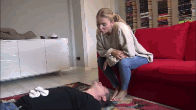 201923 - GABRIELLA - Custom clip - EXTREME spitting NON STOP 5 - Spitting, licking saliva from feet and sneakers, sock worship