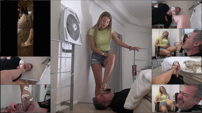 202704 - GABRIELLA - My travel slave - DAY 3 - Part 1: Dirty soles licking, BRUTAL face kicking (INSANE CLIP!)