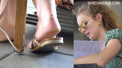 188056 - Flat sandals under the restaurant table - Video update 13183