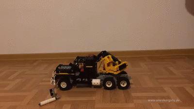 130010 - Sneaker-Girl Gylvana Crushes a Lego Toy Truck