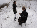Brutal lesbian domination in the snow
