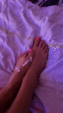Shining pink toe nails