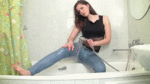 A hot shower in jeans with Drea